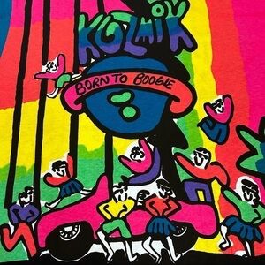 Vintage KOZMIK Original Design Boogie Tee Pullover Top Size Large Made in USA